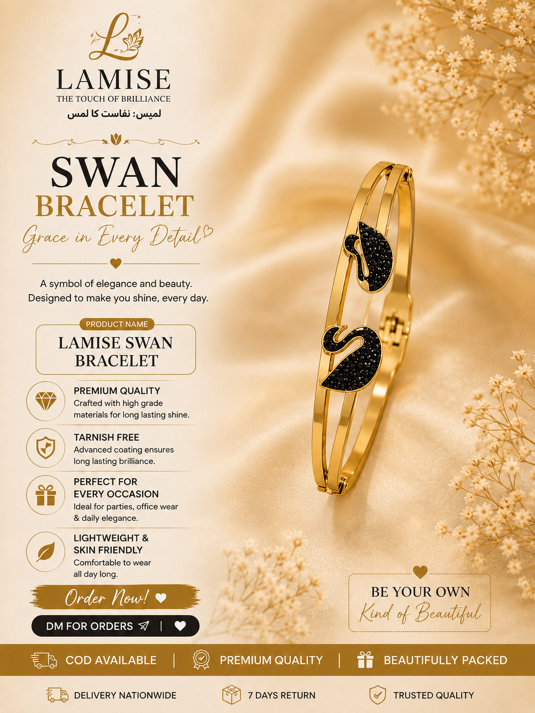 Lamise Swan Bracelet - Premium Elegance & Grace
