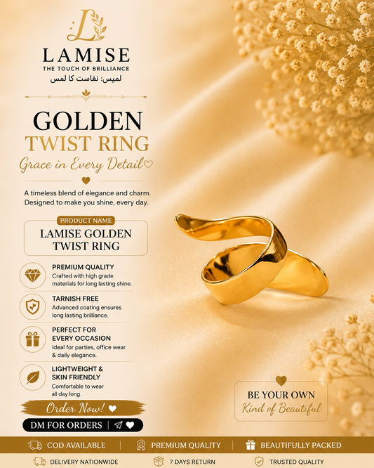 Lamise Golden Twist Ring