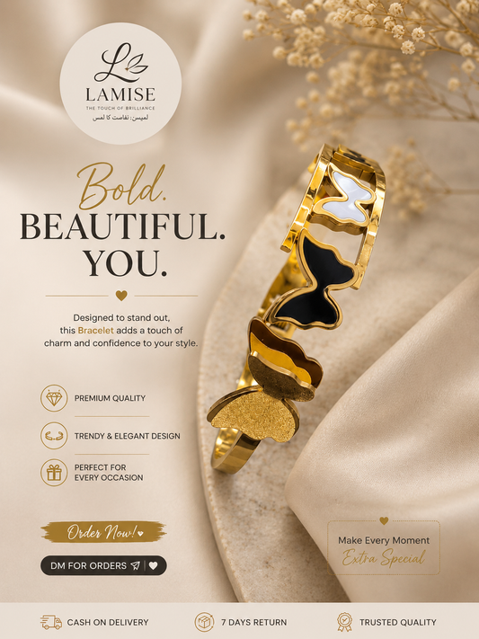 Butterfly Elegance Gold-Tone Bracelet