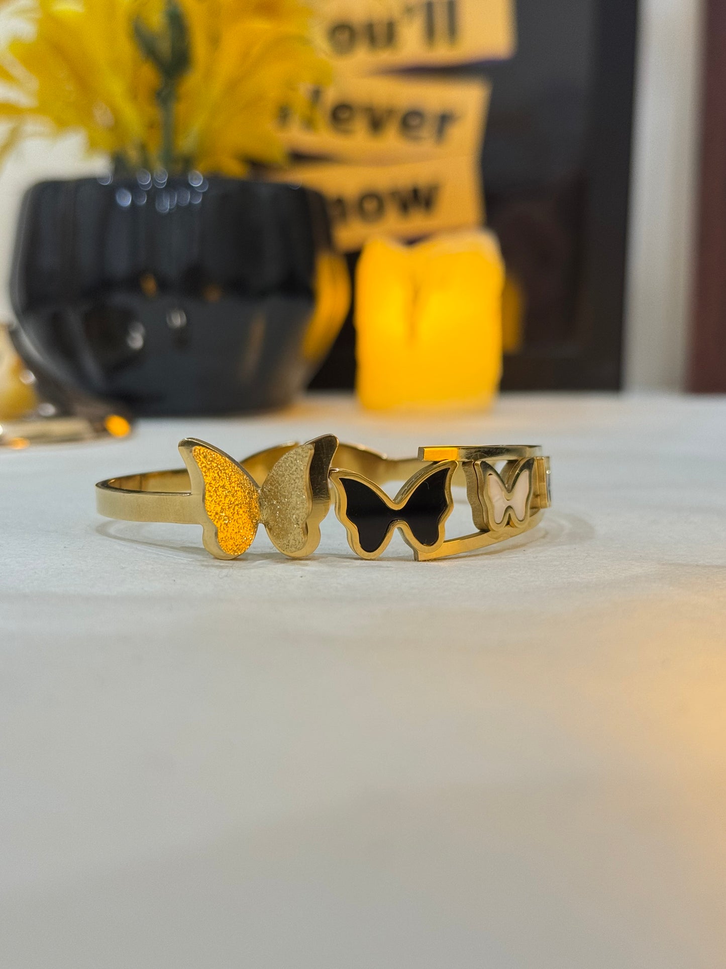 Butterfly Elegance Gold-Tone Bracelet